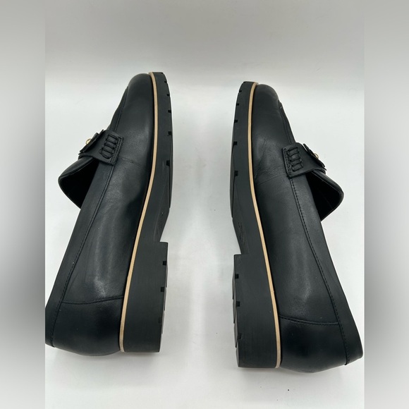 Kate Spade Women's Sz. 11 Black Leather Floral Detail Karisa Loafers - Picture 9 of 12